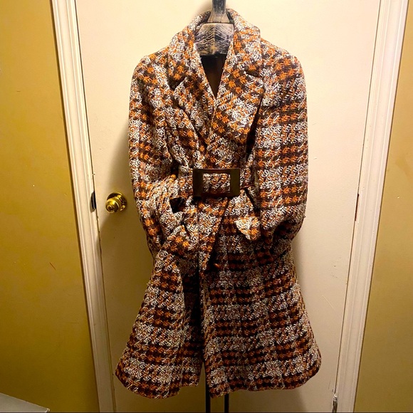 Vintage Med/Large Union Label  Tweed Trench style - Picture 1 of 16